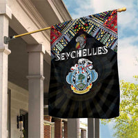 Seychelles Roots Garden Flag African Map in Fingerprint and Tribal Colors