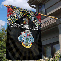Seychelles Roots Garden Flag African Map in Fingerprint and Tribal Colors