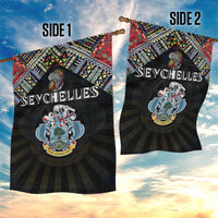 Seychelles Roots Garden Flag African Map in Fingerprint and Tribal Colors