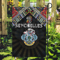 Seychelles Roots Garden Flag African Map in Fingerprint and Tribal Colors