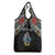 Seychelles Roots Grocery Bag African Map in Fingerprint and Tribal Colors