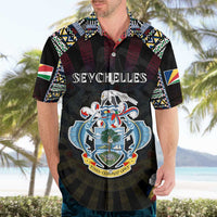 Personalized Seychelles Roots Hawaiian Shirt African Map in Fingerprint and Tribal Colors