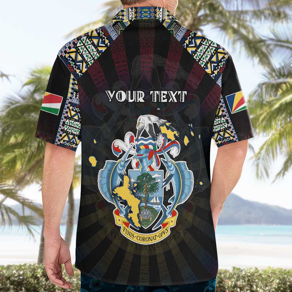 Personalized Seychelles Roots Hawaiian Shirt African Map in Fingerprint and Tribal Colors