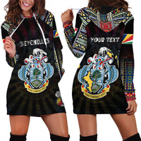 Personalized Seychelles Roots Hoodie Dress African Map in Fingerprint and Tribal Colors