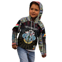 Personalized Seychelles Roots Kid Hoodie African Map in Fingerprint and Tribal Colors