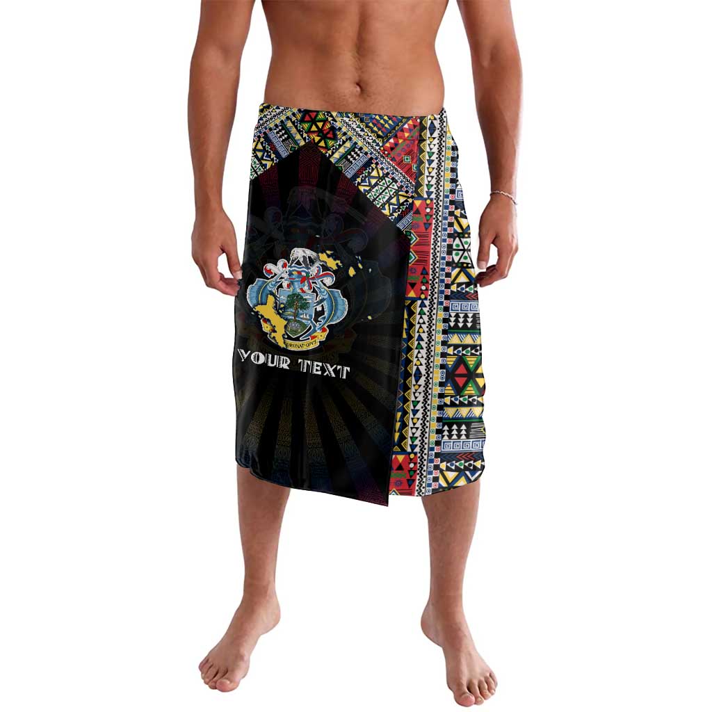 Personalized Seychelles Roots Lavalava African Map in Fingerprint and Tribal Colors