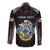 Personalized Seychelles Roots Long Sleeve Button Shirt African Map in Fingerprint and Tribal Colors