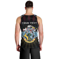 Personalized Seychelles Roots Men Tank Top African Map in Fingerprint and Tribal Colors