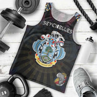 Personalized Seychelles Roots Men Tank Top African Map in Fingerprint and Tribal Colors