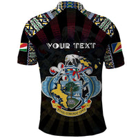 Personalized Seychelles Roots Polo Shirt African Map in Fingerprint and Tribal Colors