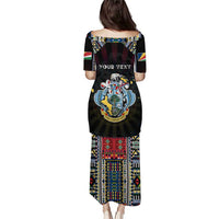 Personalized Seychelles Roots Puletasi African Map in Fingerprint and Tribal Colors