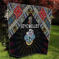 Seychelles Roots Quilt African Map in Fingerprint and Tribal Colors