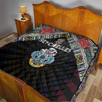 Seychelles Roots Quilt African Map in Fingerprint and Tribal Colors
