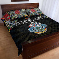 Seychelles Roots Quilt Bed Set African Map in Fingerprint and Tribal Colors
