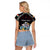Personalized Seychelles Roots Raglan Cropped T Shirt African Map in Fingerprint and Tribal Colors