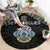 Seychelles Roots Round Carpet African Map in Fingerprint and Tribal Colors