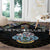 Seychelles Roots Round Carpet African Map in Fingerprint and Tribal Colors