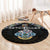 Seychelles Roots Round Carpet African Map in Fingerprint and Tribal Colors