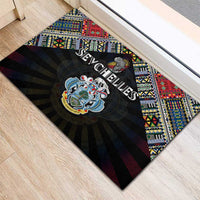 Seychelles Roots Rubber Doormat African Map in Fingerprint and Tribal Colors