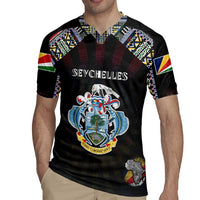 Personalized Seychelles Roots Rugby Jersey African Map in Fingerprint and Tribal Colors