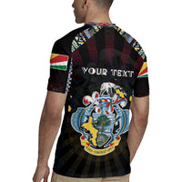 Personalized Seychelles Roots Rugby Jersey African Map in Fingerprint and Tribal Colors