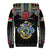 Personalized Seychelles Roots Sherpa Hoodie African Map in Fingerprint and Tribal Colors