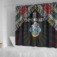 Seychelles Roots Shower Curtain African Map in Fingerprint and Tribal Colors