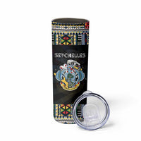 Seychelles Roots Skinny Tumbler African Map in Fingerprint and Tribal Colors