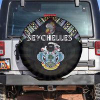 Seychelles Roots Spare Tire Cover African Map in Fingerprint and Tribal Colors