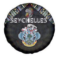 Seychelles Roots Spare Tire Cover African Map in Fingerprint and Tribal Colors