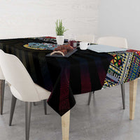Seychelles Roots Tablecloth African Map in Fingerprint and Tribal Colors