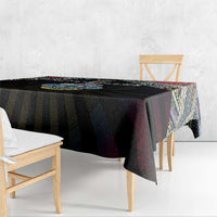 Seychelles Roots Tablecloth African Map in Fingerprint and Tribal Colors
