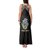 Personalized Seychelles Roots Tank Maxi Dress African Map in Fingerprint and Tribal Colors