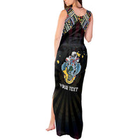 Personalized Seychelles Roots Tank Maxi Dress African Map in Fingerprint and Tribal Colors