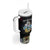 Seychelles Roots Tumbler With Handle African Map in Fingerprint and Tribal Colors