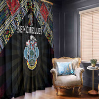 Seychelles Roots Window Curtain African Map in Fingerprint and Tribal Colors