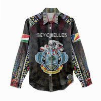 Personalized Seychelles Roots Women Casual Shirt African Map in Fingerprint and Tribal Colors