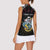 Personalized Seychelles Roots Women Sleeveless Polo Shirt African Map in Fingerprint and Tribal Colors