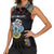 Personalized Seychelles Roots Women Sleeveless Polo Shirt African Map in Fingerprint and Tribal Colors