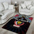 DR Congo Roots Area Rug African Map in Fingerprint and Tribal Colors