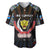 Personalized DR Congo Roots Baseball Jersey African Map in Fingerprint and Tribal Colors
