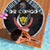 DR Congo Roots Beach Blanket African Map in Fingerprint and Tribal Colors
