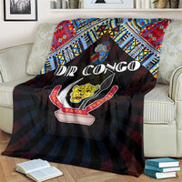 DR Congo Roots Blanket African Map in Fingerprint and Tribal Colors