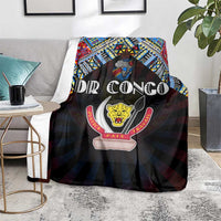 DR Congo Roots Blanket African Map in Fingerprint and Tribal Colors