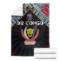 DR Congo Roots Blanket African Map in Fingerprint and Tribal Colors