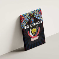 DR Congo Roots Canvas Wall Art African Map in Fingerprint and Tribal Colors