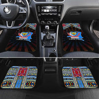 DR Congo Roots Car Mats African Map in Fingerprint and Tribal Colors
