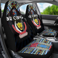 DR Congo Roots Car Seat Cover African Map in Fingerprint and Tribal Colors