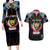 Personalized DR Congo Roots Couples Matching Long Sleeve Bodycon Dress and Hawaiian Shirt African Map in Fingerprint and Tribal Colors