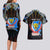 Personalized DR Congo Roots Couples Matching Long Sleeve Bodycon Dress and Hawaiian Shirt African Map in Fingerprint and Tribal Colors